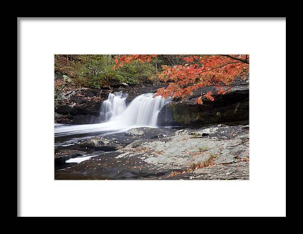 Fall Foliage Framed Print featuring the photograph Telico River Waterfall by Robert Camp