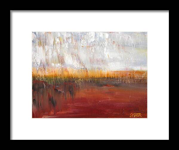 Abstract Framed Print featuring the painting Temptation by Kathy Stiber