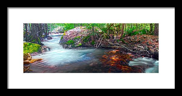 Tenaya Framed Print featuring the photograph Tenaya Creek Light And Shadow Panorama by Steven Barrows