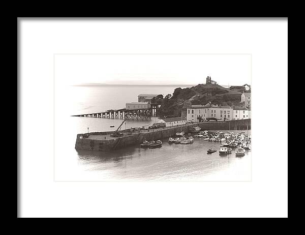 Tenby Framed Print featuring the photograph Tenby Harbour and Castle Hill Vignette by Jeremy Hayden