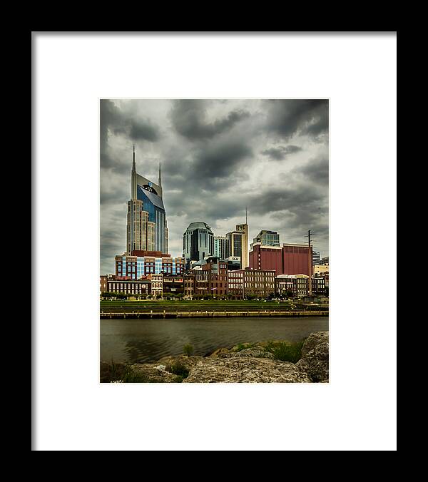Cumberland Framed Print featuring the photograph Tennessee - Nashville from across the Cumberland River by Ron Pate