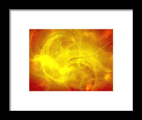 Red Framed Print featuring the digital art Teri's Energy Series 5 by Teri Schuster