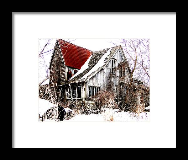 Abandoned Framed Print featuring the mixed media Terrance Laird Farm House Thedford by Bruce Ritchie