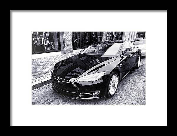 Tesla Framed Print featuring the photograph Tesla Model S by Olivier Le Queinec