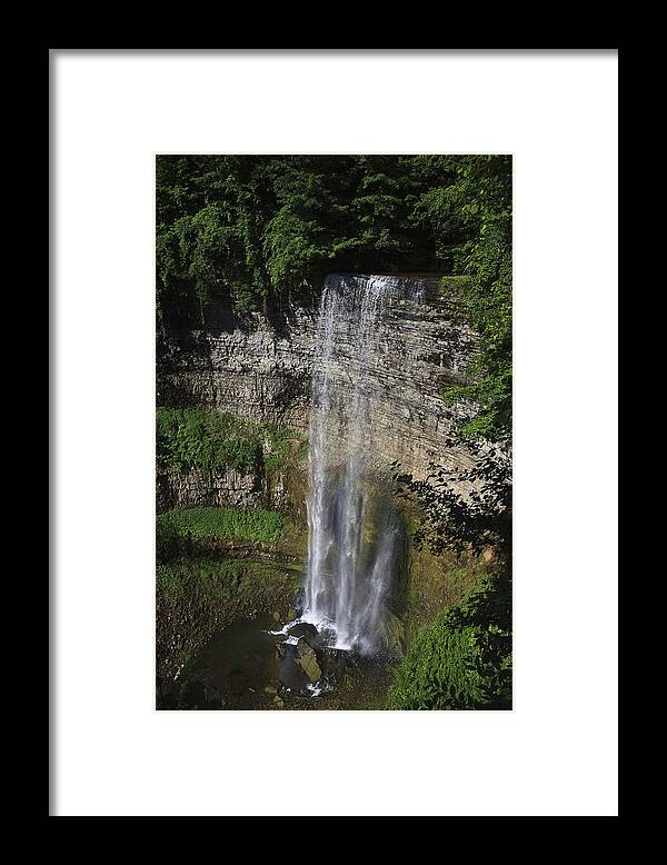 Ribbon Waterfall Framed Print featuring the photograph Tews Falls by Gary Hall