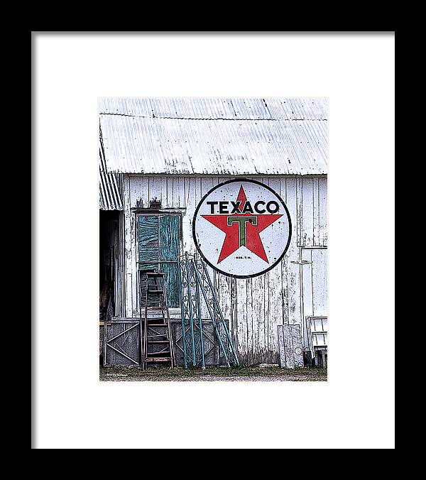 Texaco Canvas Print Framed Print featuring the photograph Texaco Times Past by Lucy VanSwearingen