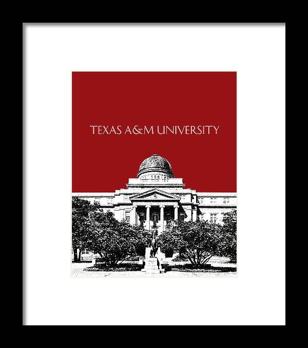 University Framed Print featuring the digital art Texas A and M University - Dark Red by DB Artist