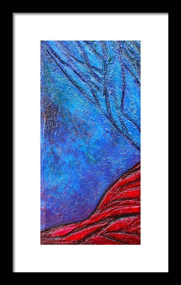 Bas-relief Sculpture Framed Print featuring the mixed media Texture and Color Bas-Relief Sculpture #5 by Karen Cade