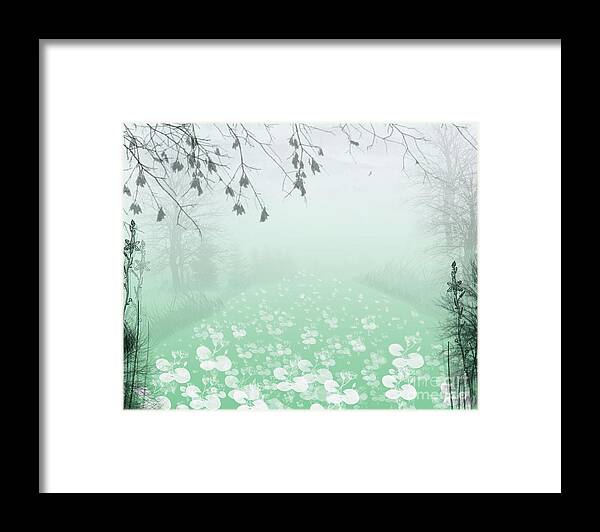 Flower Framed Print featuring the digital art That Misty Morning by Trilby Cole