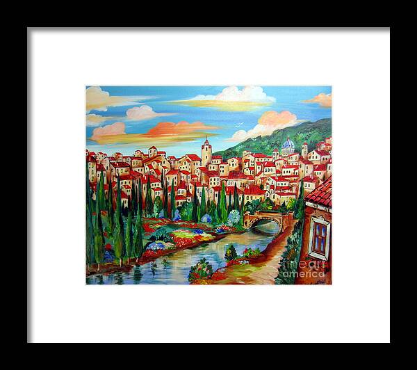 Village Framed Print featuring the painting That Village in Chianti by Roberto Gagliardi