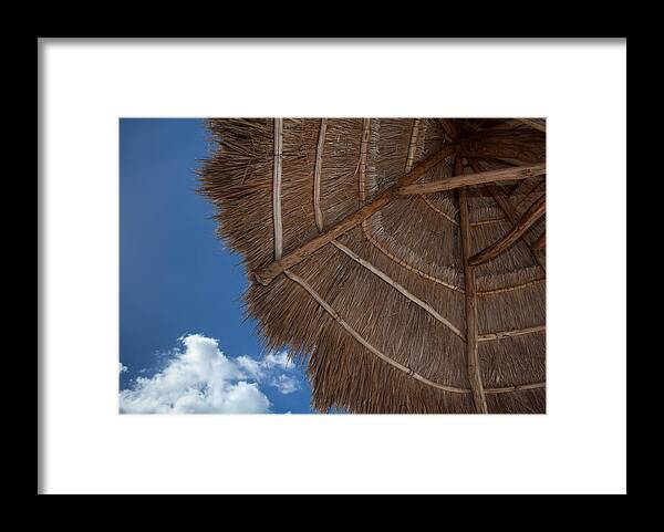 Beach Framed Print featuring the photograph Thatched Umbrella by Kyle Lee