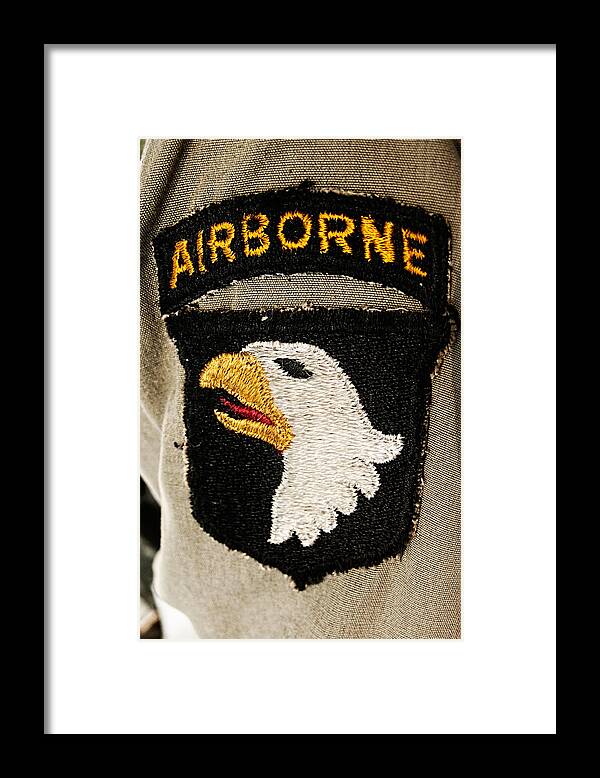 101st Framed Print featuring the photograph The 101st Airborne Division Emblem by Weston Westmoreland