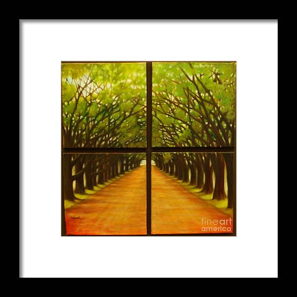 Landscape Framed Print featuring the painting The Alley by M J Venrick