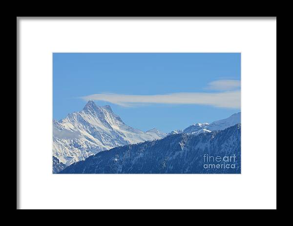 Alps Mountains In Swizerland Framed Print featuring the photograph The Alps in azure by Felicia Tica