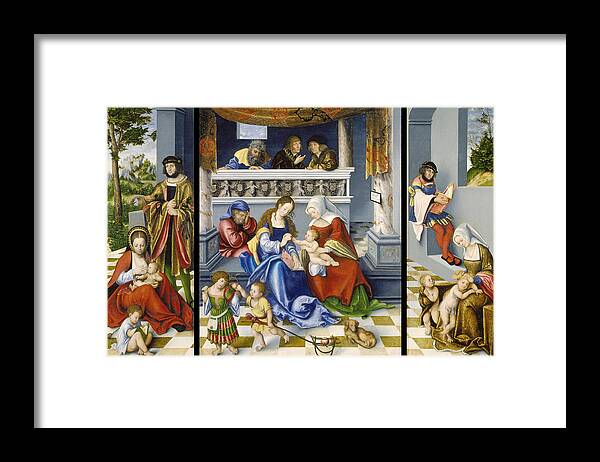 Lucas Cranach The Elder Framed Print featuring the painting The Altarpiece of the Holy Kinship by Lucas Cranach the Elder
