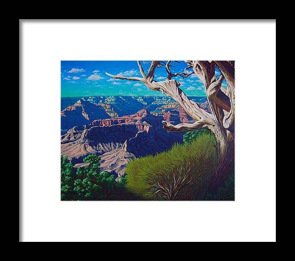 Grand Canyon Framed Print featuring the painting The Ancient One by Cheryl Fecht