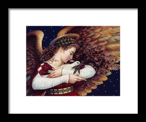 Angel Framed Print featuring the painting The Angel and The Dove by Lynn Bywaters