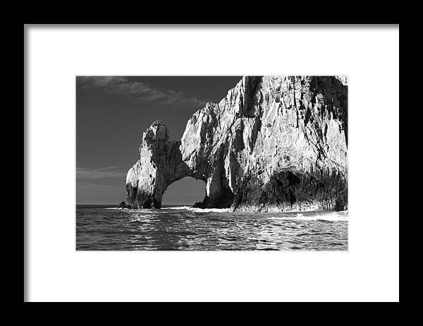 Los Cabos Framed Print featuring the photograph The Arch Cabo San Lucas in Black and White by Sebastian Musial