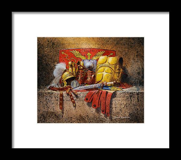 Traditional Framed Print featuring the painting The Armour of God by Graham Braddock