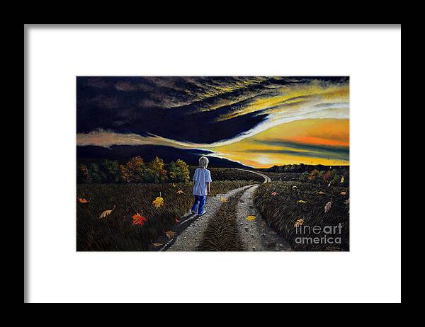 Autumn Framed Print featuring the painting The Autumn Breeze by Christopher Shellhammer