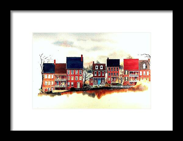 Old New Castle Delaware Framed Print featuring the painting The Back of the Strand by William Renzulli