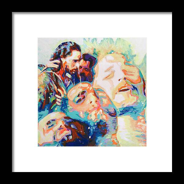 Baptism Framed Print featuring the painting The Baptism of our Lord by Steve Gamba