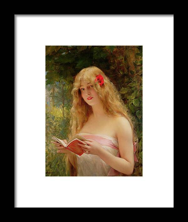 Woman Framed Print featuring the painting The Beautiful Reader by Leon Francois Comerre