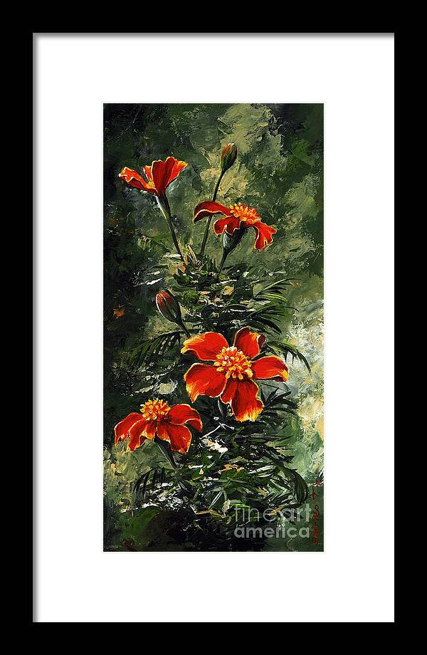 Art Framed Print featuring the painting The beauty flower #10 by Emerico Imre Toth