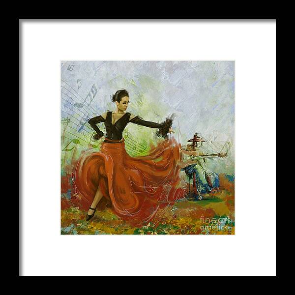 Jazz Framed Prints Framed Print featuring the painting The beauty of music and dance by Corporate Art Task Force