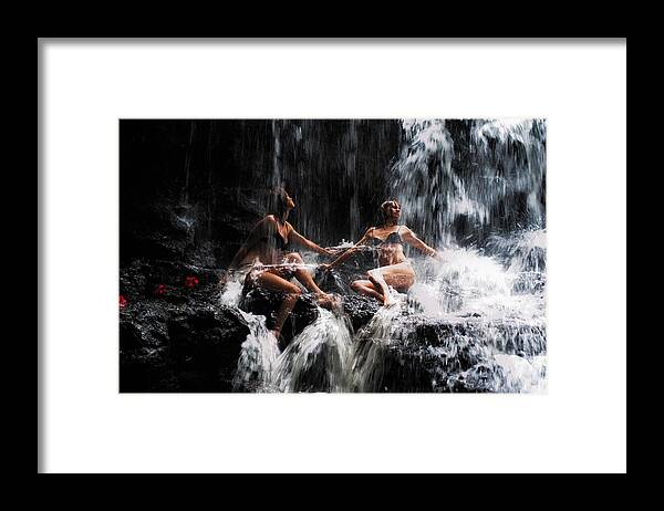 Mauritius Framed Print featuring the photograph The Birth of the Double Star. Anna at Eureka Waterfalls. Mauritius. TNM by Jenny Rainbow