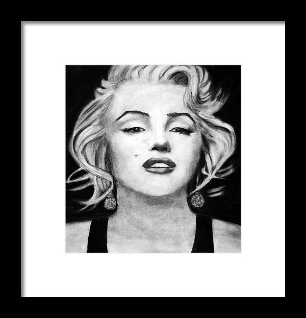  Framed Print featuring the drawing The Blonde by Barbara J Blaisdell