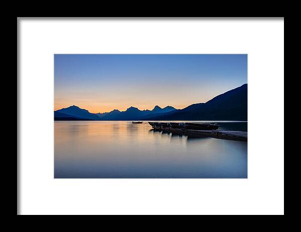 Glacier National Park Framed Print featuring the photograph The Blue Hour by Adam Mateo Fierro