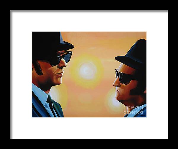 The Blues Brothers Framed Print featuring the painting The Blues Brothers by Paul Meijering