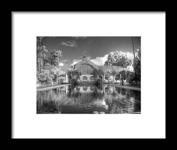 Botanical Building Framed Print featuring the photograph The Botanical Building in Black and white by Jane Linders