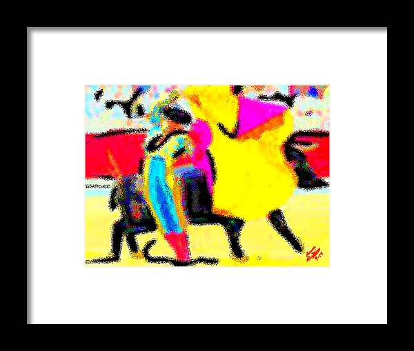 Ole Framed Print featuring the painting The Brilliance in Bullfighting by Bruce Nutting