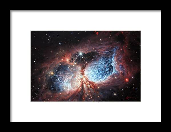 The Brush Strokes Of Star Birth Framed Print featuring the painting The Brush Strokes of Star Birth by Lucy West