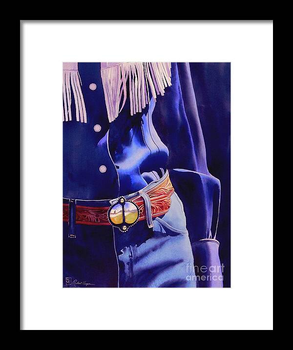 Watercolor Framed Print featuring the painting The Buckle by Robert Hooper