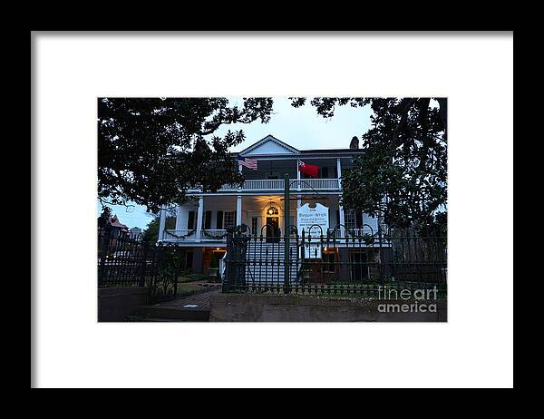  Framed Print featuring the photograph The Burgwin Wright House At Night by Bob Sample