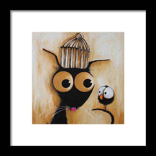 Cat Framed Print featuring the painting The cage by Lucia Stewart