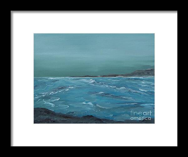 Waves Framed Print featuring the painting The Calm Before by Geralyn Willingham
