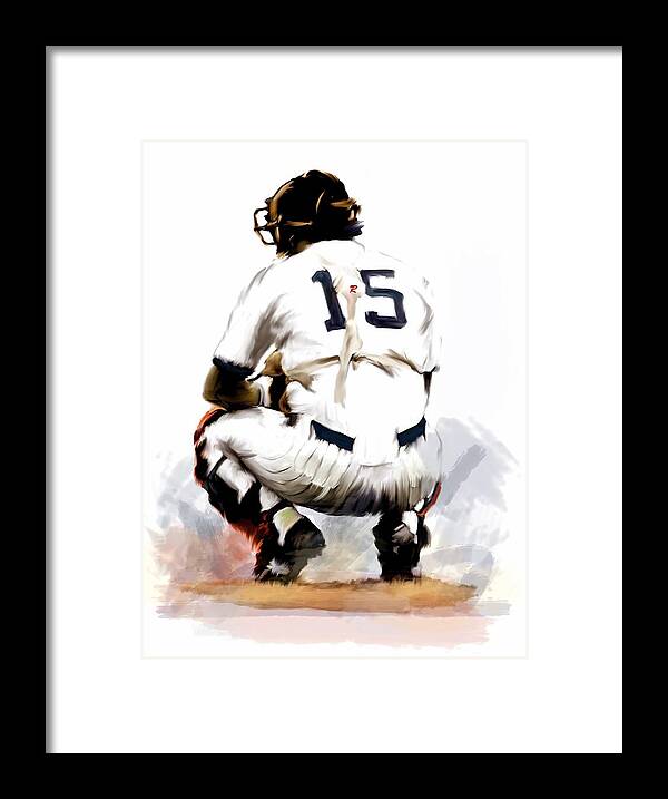 Thurman Munson Paintings David Pucciarelli Iconic Images Art Gallery 414 Main Street Boonton Nj Framed Print featuring the painting The Captain Thurman Munson by Iconic Images Art Gallery David Pucciarelli