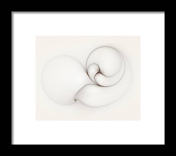 Abstract Framed Print featuring the digital art The Caress by Casey Kotas