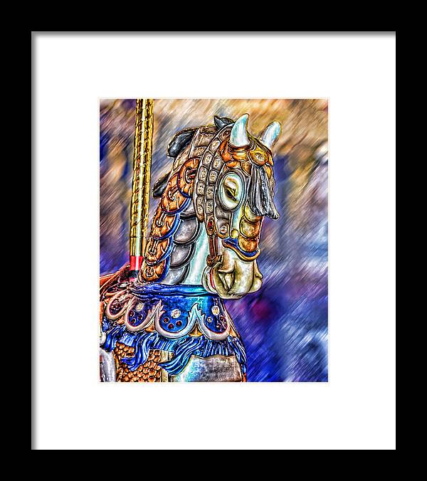 Amusement Framed Print featuring the painting The Carousel Horse by Mary Almond
