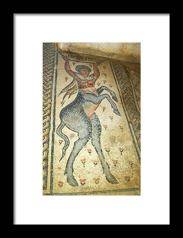Archaeology Framed Print featuring the photograph The Centaur Mosaic by Photostock-israel
