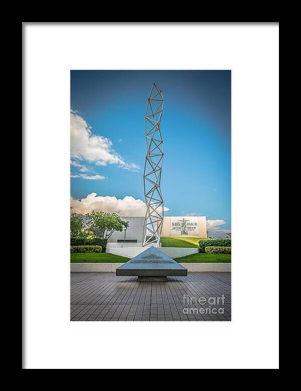America Framed Print featuring the photograph The Challenger Memorial - Bayfront Park - Miami - HDR Style by Ian Monk