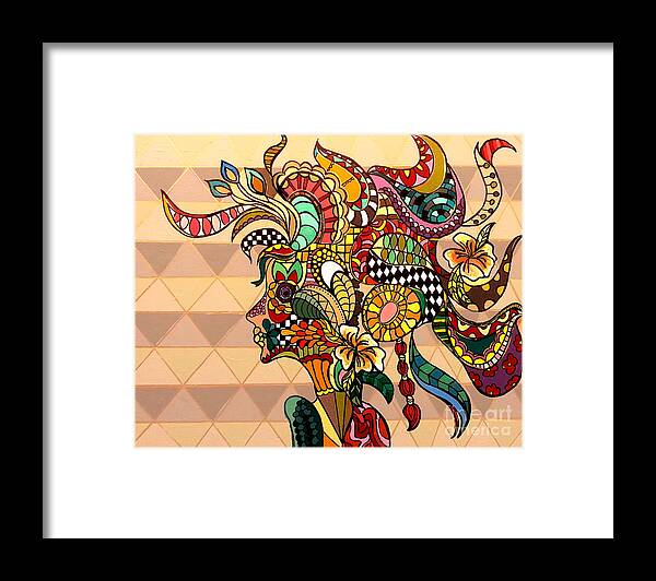 Acrylic Framed Print featuring the painting The Chameleon - L by Doddo Day