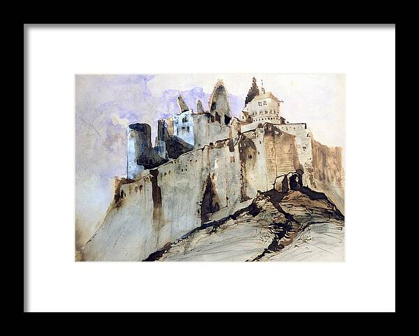 Hugo Framed Print featuring the painting The Chateau of Vianden by Victor Hugo