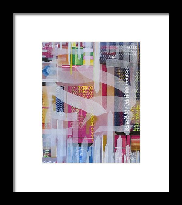 City Framed Print featuring the painting The City Arises by Nereida Rodriguez