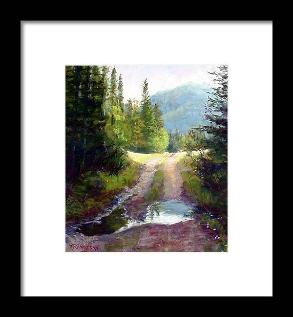 Mountains Framed Print featuring the painting The Clearing by Mary Giacomini
