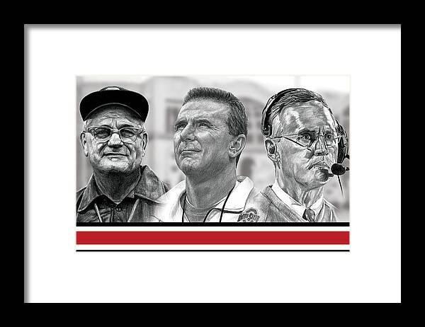 Ohio State Buckeyes Framed Print featuring the digital art The Coaches by Bobby Shaw